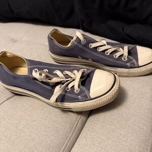 Converse Low Rise Blue Canvas Sneakers